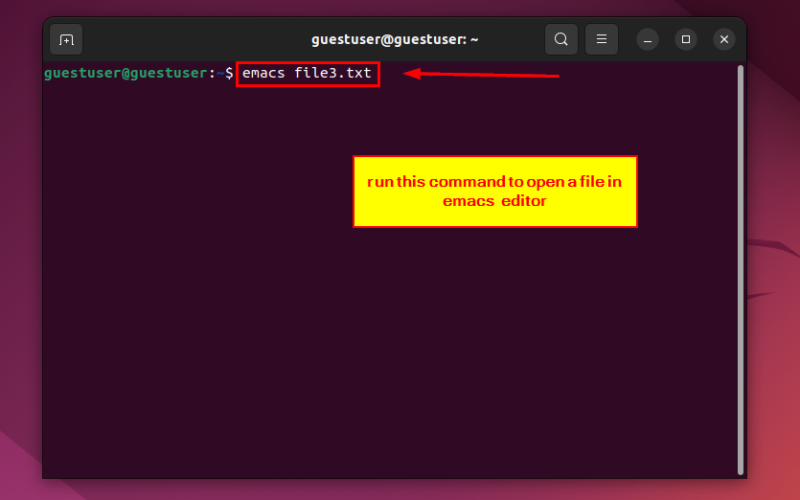 opening a file in emacs editor 1
