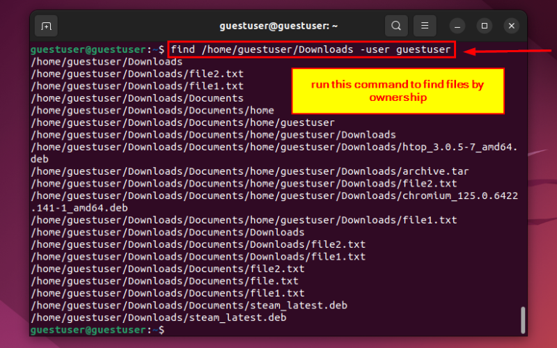 finding files by ownership